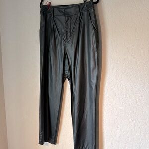 NWT Prologue Faux Leather Black Straight Leg Pants | Size 12 | High Rise | Edgy